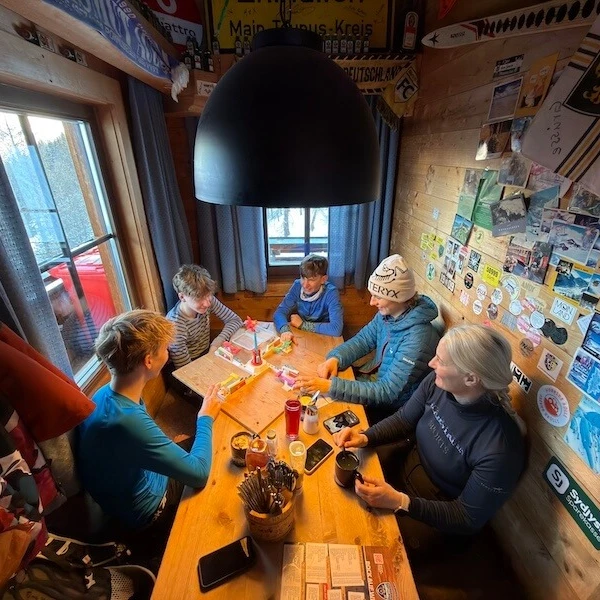 Cozy hut atmosphere with friends