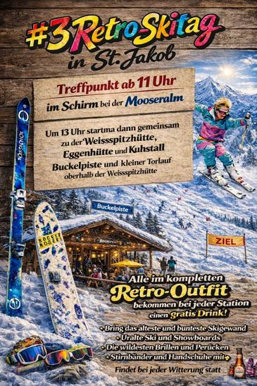 #3 Retro Ski Day in St. Jakob on April 11, 2026 - Meeting point from 11 AM at the Mooseralm